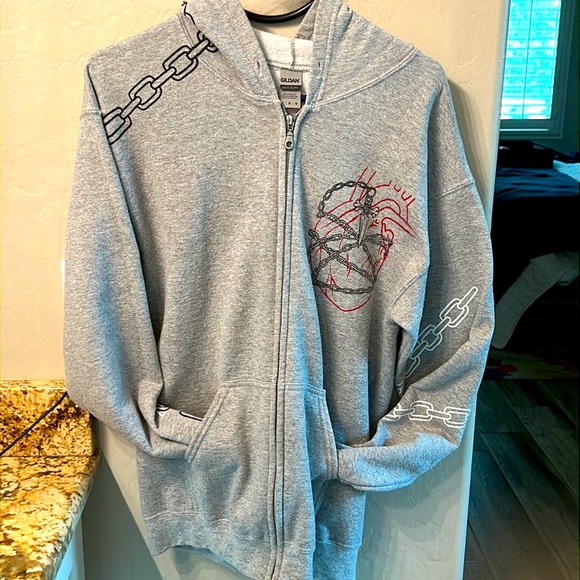 Hoodie with black and red scary designs - Picture 1 of 2